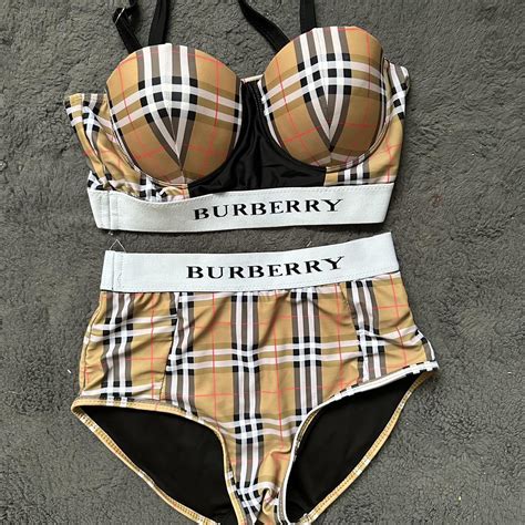 burberry womens lingerie|burberry plaid bikini.